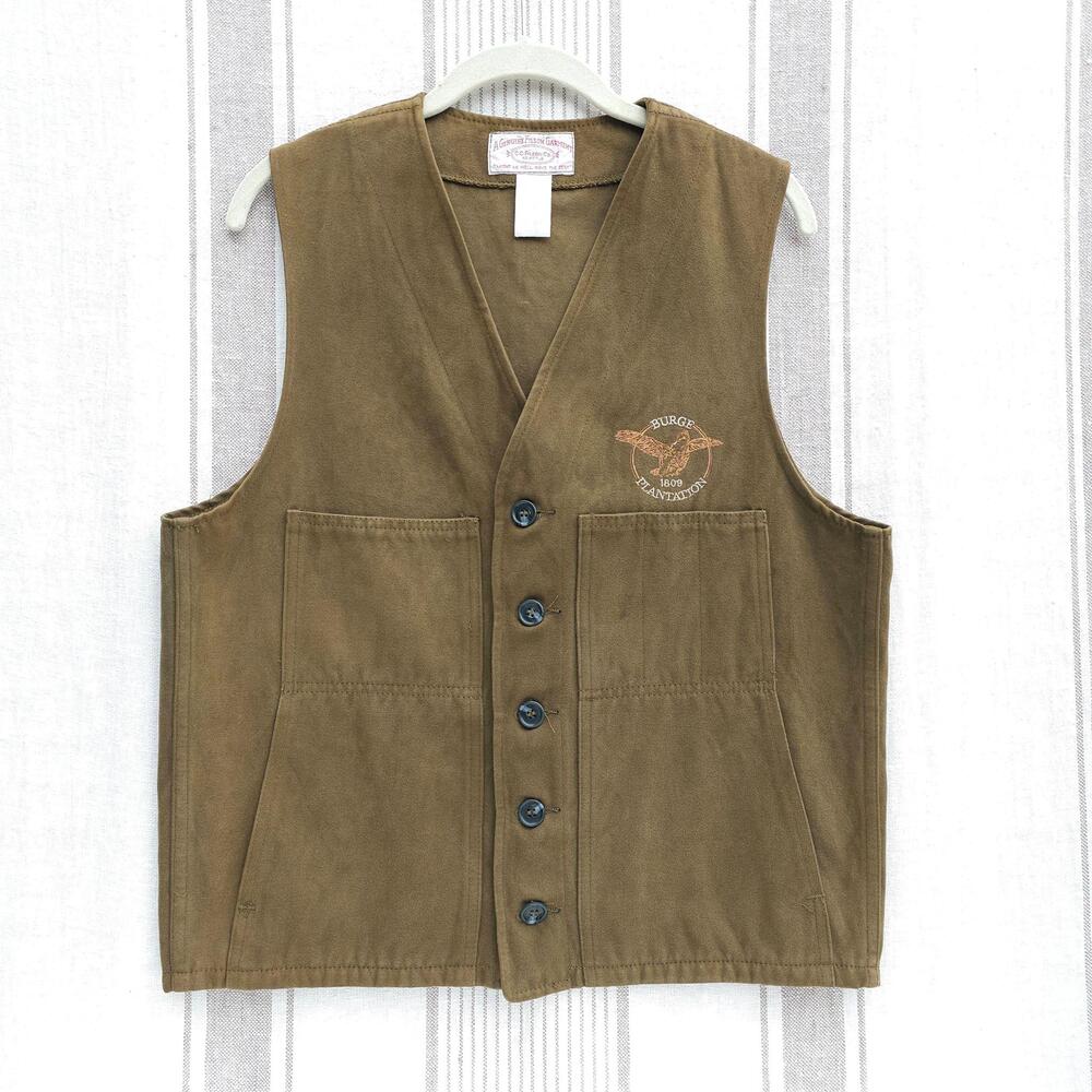 Filson Moleskin Cruiser Vest Mens 40 Style 820 Olive Brushed Cotton Duck Hunting